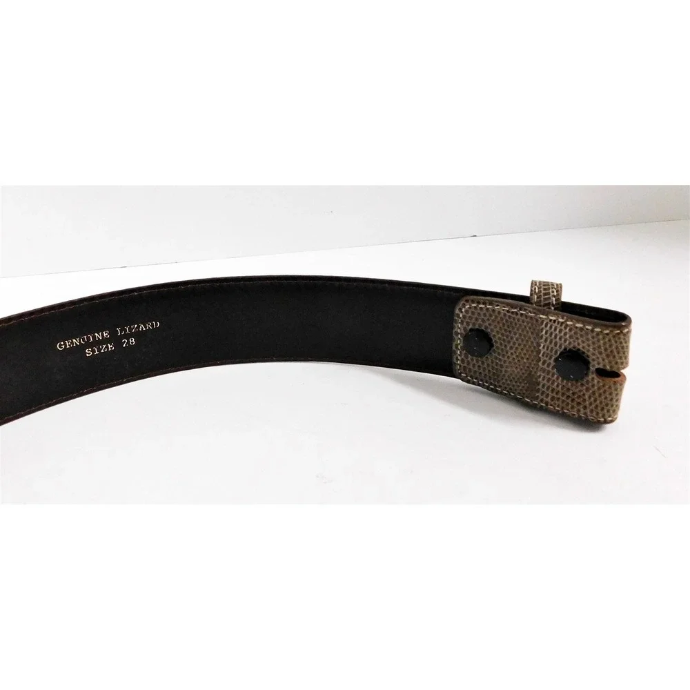 New Genuine‎ Khaki Brown Reptile Belt No Buckle sz 28